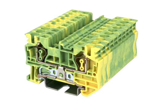 Cầu đấu Dinkle AK4-PE | 4 mm² (màu Green-Yellow)