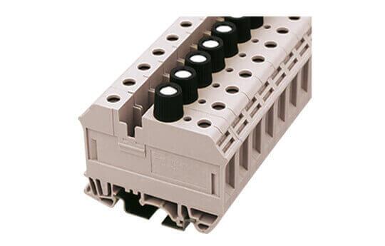 Cầu đấu gắn cầu chì Dinkle DK10-TFA | 800V | 6.3A | 10 mm² (màu Beige)