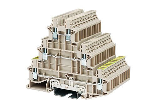 Cầu đấu Dinkle DK2.5N-3L-L3PE | 1000V | 24A | 2.5 mm² (màu Beige)