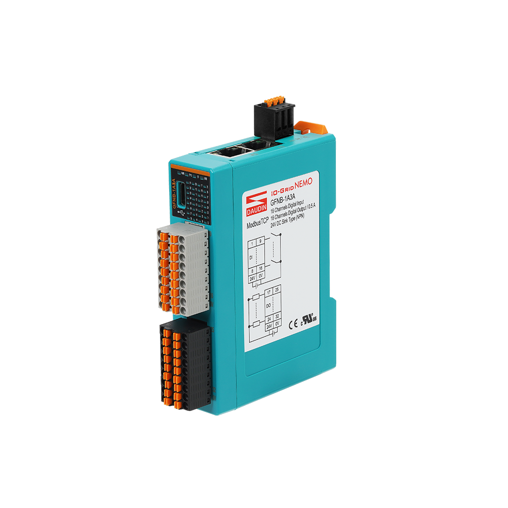 GFNB-1A3A – Module Remote I/O Modbus TCP, 16DI/16DO, Sink (NPN)