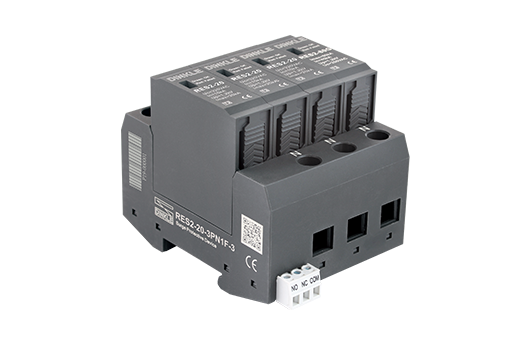 Chống sét 3 pha xoay chiều AC 380V 3 dây N – Imax 20kA (tích hợp cặp tiếp điểm báo lỗi NO/NC)